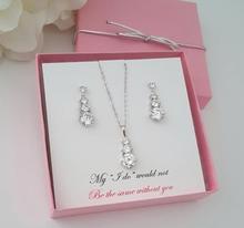 personalize Cubic Zirconia bridesmaid Pendant Earrings necklace Jewelry sets maid of honor mother of the bride Jewellery Gifts 2024 - buy cheap