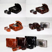 Кожаный чехол для камеры, сумка с плечевым ремнем для Sony Cyber-shot, чехол для камеры с логотипом, черный, коричневый, кофейный, DSC, HX60, HX50V, HX30, без логотипа 2024 - купить недорого