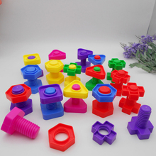 18 Pairs Barreled Plastic Building Blocks Screw Pairing Nut Combination  DIY Assembling Educational Toy For Children 2024 - buy cheap