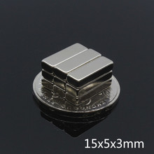 Hot Sale 10pcs 15 x 5 x 3 mm Super Strong Cuboid Block Rare Earth Neodymium Magnet N35 powerful  magnetic permanent magnet 2024 - buy cheap