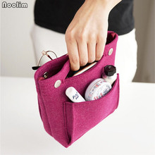 NOOLIM Felt Travel Cosmetic Bag Wash Pouch Multifunctional Portable Handbag Bag In Bag Travel Storage Bag Save Space 2024 - buy cheap