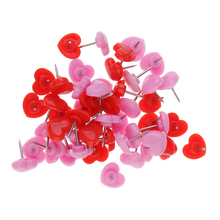 50pcs Heart Shape Head Push Pins Drawing Pins Office Thumbtack Notice Board Pins for Office Supplies 2024 - buy cheap