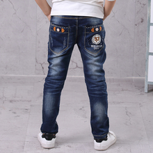 Calça jeans para meninos 4 e 5, 6, 7, 8, 9, 10, 11, 12 e 14t, comprimento total, moda de primavera e outono 2024 - compre barato