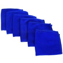 6 uds. De paño de esponja azul de microfibra para el cuidado del coche de 30*30 cm, paño suave mágico para el hogar, gafas de cocina, toallas de lavado, plumero 2024 - compra barato