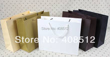 customizing logo text 500pcs 32 Wx10 side width x 26cm H rope handle 250gsm paper shopping bag printing 2024 - buy cheap