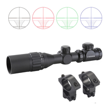 Caça riflescope 2-6x32 aoe iluminado escopo vermelho verde azul mil-ponto vista rifle scope com 11mm ou 20mm ferroviário montagens 2024 - compre barato