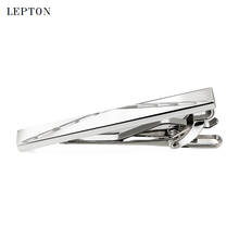 Lepton Brand Men Skinny Tie Clip Pins Short Silver color Men Metal Necktie Tie Bar  Chrome Clamp Stainless Steel Plain Tie Clip 2024 - buy cheap