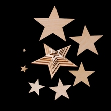 10mm-60mm Wooden Stars Shapes Laser Cut Blank Embellishments Craft DIY Scrapbooking Decor 2024 - buy cheap