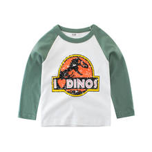 2-7y Long Sleeve Boy T shirt Kids Dinosaur Tshirts Cotton Children Tees Fashion Boys Clothing 2024 - buy cheap