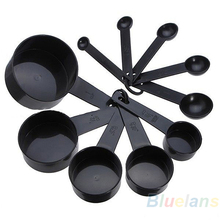 10pcs Black Plastic Measuring Spoon Cup Tool Cooking Scoop Kitchen Coffee Baking 7KIS 2024 - buy cheap