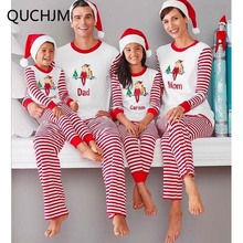 2017 Семейные рождественские пижамы, семейная Одинаковая одежда, подходящая одежда для матери и дочери, комплекты для папы, сына, ребенка, новогодней семьи 2024 - купить недорого