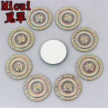 Micui 50PCS 18mm AB Clear Round Resin Rhinestone Flatback Gems Strass Crystal Stones For Dress Crafts Decorations ZZ68A 2024 - buy cheap