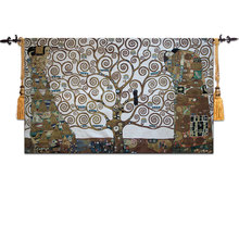 size 138*80 cm the famous painting Klimt - the tree of life medieval landscape wall hanging tapestry PT-4 2024 - buy cheap