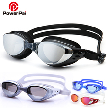 PowerPai-Gafas de natación de acetato para hombre y mujer, anteojos de natación antiniebla, Gafas graduadas con cinturón de silicona, para natación 2024 - compra barato