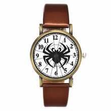 Black Spider Web Men Women Quartz Watches PU Leather Band Fashion Jewelry Unisex Wrist Watch New Arrival 2024 - buy cheap