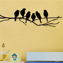 Новые черные птицы на ветка дерева Наклейка на стену Наклейка для гостиной настенные наклейки для художественных наклеек s домашнее украшение съемные картины 2024 - купить недорого