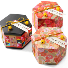 Caja de dulces de estilo tradicional chino, suministros de fiesta de recuerdo de boda para Baby Shower, caja de papel, 6 colores, 50 unids/lote 2024 - compra barato