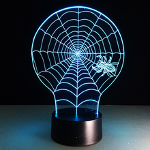 3d aranha web colorido acrílico estéreo visual conduziu a lâmpada decorativa com base preta bluetooth sem fio alto-falante 3d presente a29 2024 - compre barato