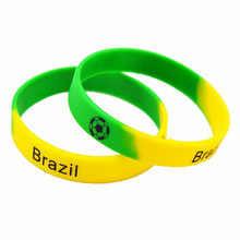 OBH 50 шт. силиконовый браслет для футбольной команды для Франции, Бразилии, Испании и Португалии 2024 - купить недорого