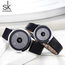 Shengke Couple Watches Fashion Quartz-Watch Women Wristwatch Clock Relojes Mujer Casual Ladies Watch Montre Femme Creative Dial 2024 - buy cheap