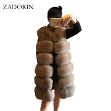 ZADORIN New Luxury Long Faux Fox Fur Vest Women Waistcoat Long Slim Fake Fur Coats High Quality Fur Gilet Warm Fur Coats Women 2024 - buy cheap