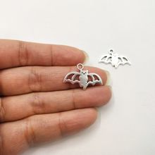 10 Uds. De abalorios de murciélago de 23x16mm, colgantes de plata plateada del Tíbet, fabricación de joyas antiguas, manualidades hechas a mano 2024 - compra barato