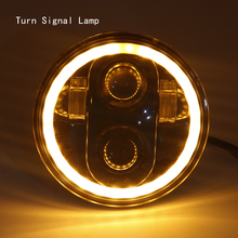 5-3/4" 5.75 inch Motorcycle LED Projector Ring amber white DRL Angel eye Headlight For 5.75 inch Motorcycle 2024 - buy cheap