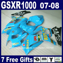 ABS plastic motorcycle fairing kit for SUZUKI GSXR1000 2007 2008 K7 black blue RIZLA+ fairings set GSXR 1000 07 08 bodywork 2024 - buy cheap