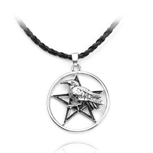 Odin Raven Pentagram Pentacle Pendant Talisman Amulet Viking Necklace Wicca Bird Jewelry  Neckless Wiccan Pagan Men Women Access 2024 - buy cheap