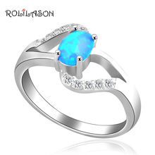 Anillo de plata de primera ley y Circonia cúbica para mujer, sortija, plata esterlina 7,5, Zirconia, circonita, zirconita, zirconita, color azul fuego, n. ° 7, N. ° 2024 - compra barato