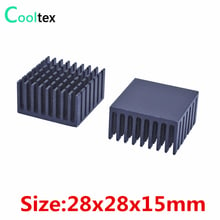 (150 шт./лот) 100% Новый 28x28x15 мм черный алюминиевый радиатор Радиатор для охлаждения чипа IC 2024 - купить недорого