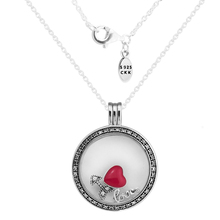 Colgante y collar con medallón flotante de FANDOLA grande, joyas de plata de ley 100% 925 con diseño de amor, Envío Gratis 2024 - compra barato