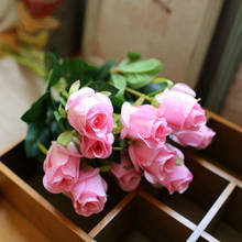 15 шт./компл. искусственные цветы, шелковые розы, свадебный букет украшения для домашней вечеринки 2024 - купить недорого