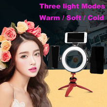 KOLIVAR 6" LED Selfie Ring Light for Phone Live Makeup Photography With Phone Clip for iPhone Xiaomi Huawei Samsung Smartphone 2024 - buy cheap