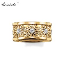 Rings Yellow Sun Gold-color Cute Gift For Women, Europe Style Glam Fashion Eternity Rings  Fashion Jewelry Wholesale 2024 - buy cheap
