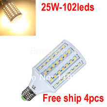 4x102 SMD E27 Светодиодная лампа, теплый белый/белый светодиодное освещение кукурузы освещение, бесплатная доставка 2024 - купить недорого