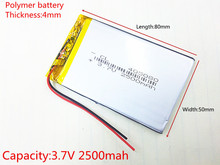 Célula de bateria recarregável de polímero de lítio, 3.7v 2500mah lipo, para pad gps psp vedio game e-book tablet pc power bank 405080 2024 - compre barato