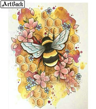Pintura de diamante 5d diy, grupo de flores de abeja, taladro completo cuadrado/redondo, 3D bordado de diamantes, mosaico de diamantes de imitación de resina 2024 - compra barato