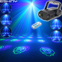 Eshiny remoto mini laser verde azul 12, projetor de padrão halloween dj dança disco bar festa da família natal palco luz show t173d25 2024 - compre barato