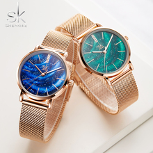 Shengke SK Starry Sky Watch Women Watches Green Dial Fashion Style damen uhr Quartz Wrist Watches Mesh Strap reloj femenino 2024 - buy cheap