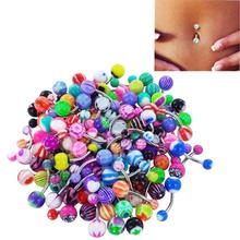 100Pcs Fashion Mixed Color Ball Belly Button Navel Rings Belly Button Barbell Body Piercing Jewelry 2024 - buy cheap