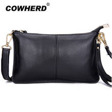 COWHERD 100% TOP Genuine Leather Envelope Clutch  Fashion Designer Handbags Crossbody Womens Female Clutch Evening Small Bags 2024 - buy cheap