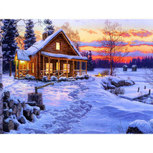 LaoJieYuan DIY snow scenery 3d wall painting handmade 3d full drill diamond painting 2024 - buy cheap