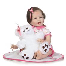 Urso de pelúcia macio para meninas kawaii, brinquedo para bebês, de silicone macio, com 55cm 2024 - compre barato