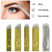 50 шт жесткие PCD 3D одноразовые, для микрообработки иглы для постоянного макияжа игла для коррекции бровей вышивка губ Иглы для татуировки 2024 - купить недорого