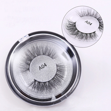 Eyelashes 3D Mink Lashes Natural Mink Eyelashes Hand Made Lashes Makeup Eye Lashes Glitter Round Box Packaging 1 Pair A04 2024 - buy cheap