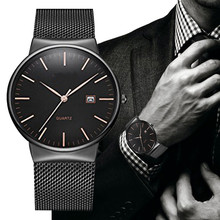 Fashion Men Crystal Stainless Steel Analog Quartz Wrist Watch Bracelet Hours stainless men watches 2018 luxury brand Male clock 2024 - buy cheap