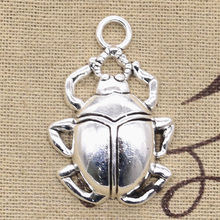 Charms de escarabajo de Bug, escarabajo de 40x27mm, Color plateado antiguo, hechos a mano, hechos a mano, joyería de joyería tibetana, 3 uds. 2024 - compra barato