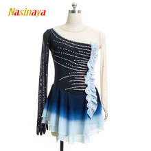 Figure Skating Costume Dress Customized Competition Ice Skating Skirt for Girl Women Kids Gymnastics Performance With Gloves 2024 - buy cheap