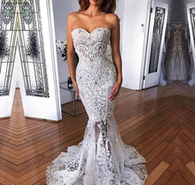 New Arrival Mermaid Long Wedding Dress Sweetheart Lace Appliques Garden Country Church Bride Bridal Gown Custom Made Plus Size 2024 - buy cheap